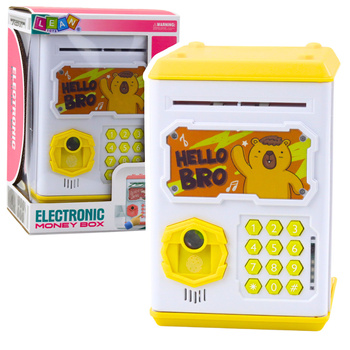 Electronic Safe ATM Piggy Bank with PIN for Children Capybara Yellow
