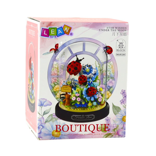 Bausteine Blumenkomposition mit Marienkäfern in einer Kuppel 596 Stk.