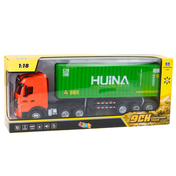 Ferngesteuerter RC Container Truck Huina Grün 1:18