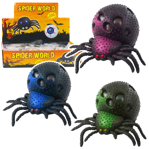 Spider Anti-Stress Squishy Toy with Gel Balls Black
