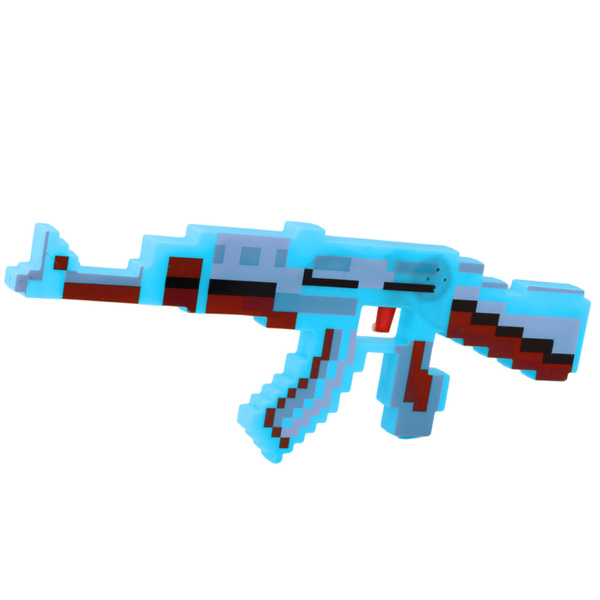 Pixel Rifle Weapon Lights Sounds Blue 39cm