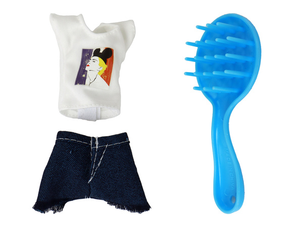 Children's Doll Long Blonde Hair Blue Bathrobe Bathtub Bathroom