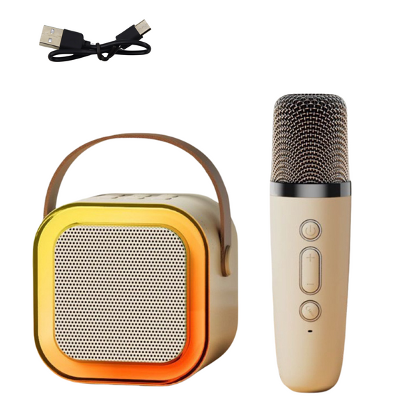 Karaoke Speaker Microphone Wireless K12 RGB Bluetooth Beige