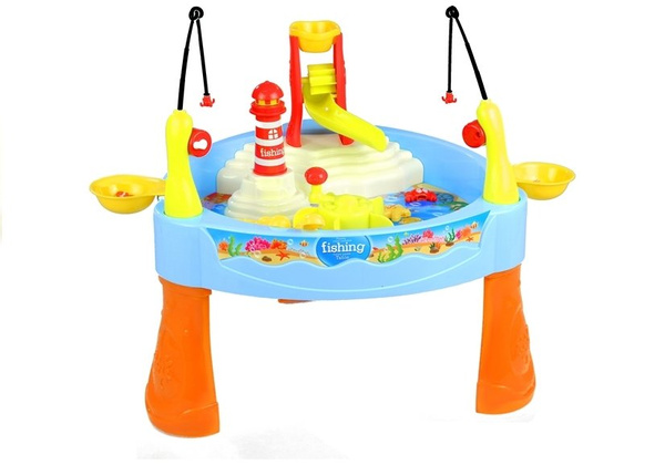 Kindertisch musikalischer Leuchtturm Fische 2 Angeln kleine Rutsche Spiel