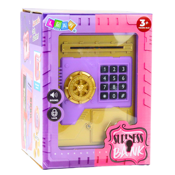 Safe Electronic Piggy Bank with PIN Code for Children Purple