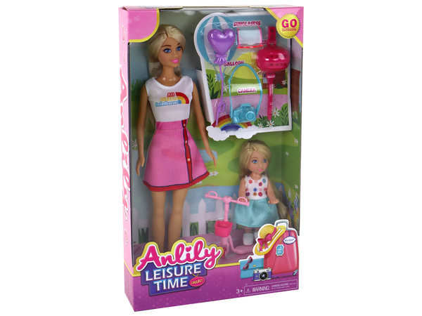 Anlily Children's Dolls Mother and Daughter Blonde Hair Scooter 8 El.