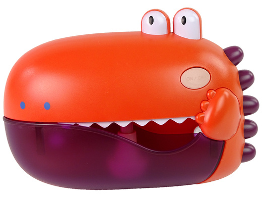 Soap Bubble Bath Toy Red Dinosaur with Batteries