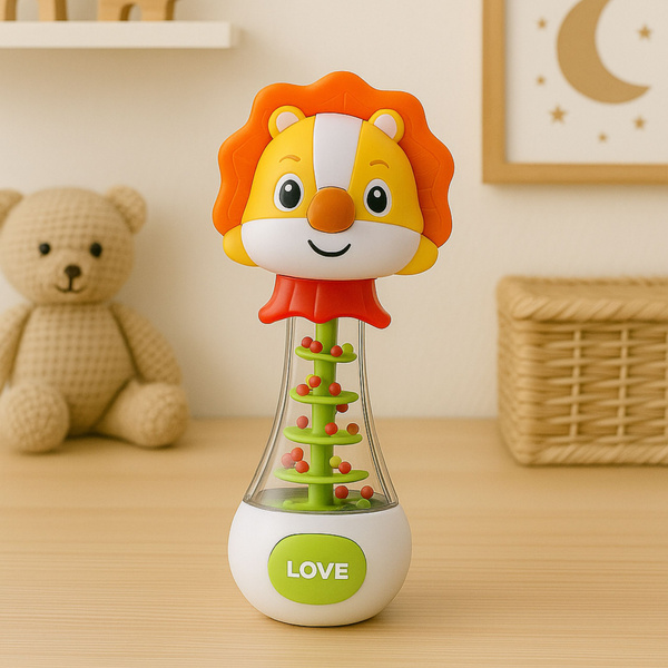 Rattle Toy for Baby Lion with Colorful Balls