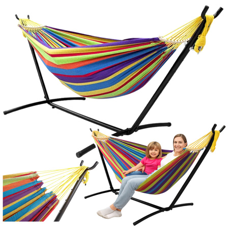 Garden Hammock with Frame for Two People, Colorful, 200x120
