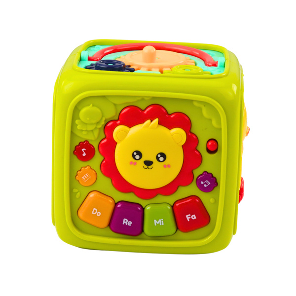 Interactive Educational Cube for Toddlers Lion Green