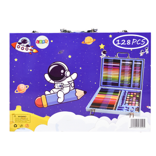 Art Set in a Suitcase with a Unicorn Pink 128 EL