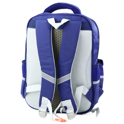 Schulrucksack Patches mit Dinosaurier-Brustgurt Marineblau 39x27x15cm