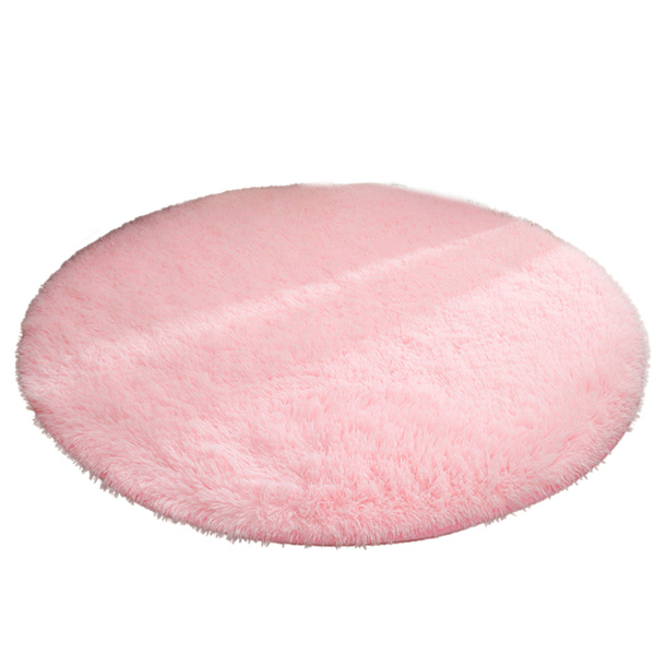 Plush Soft Round Rug Anti-slip Light Pink 122cm