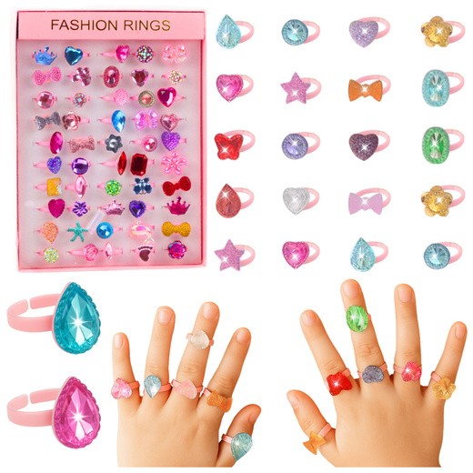 Beauty Set Children's Rings Colored Diamonds 50 pcs.