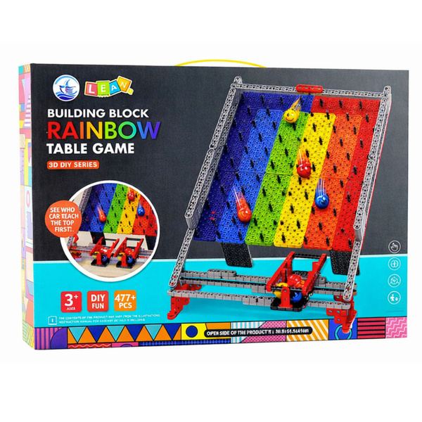 Rainbow Board Blocks Ball Track Slide Ball Catching Game 477 pcs.