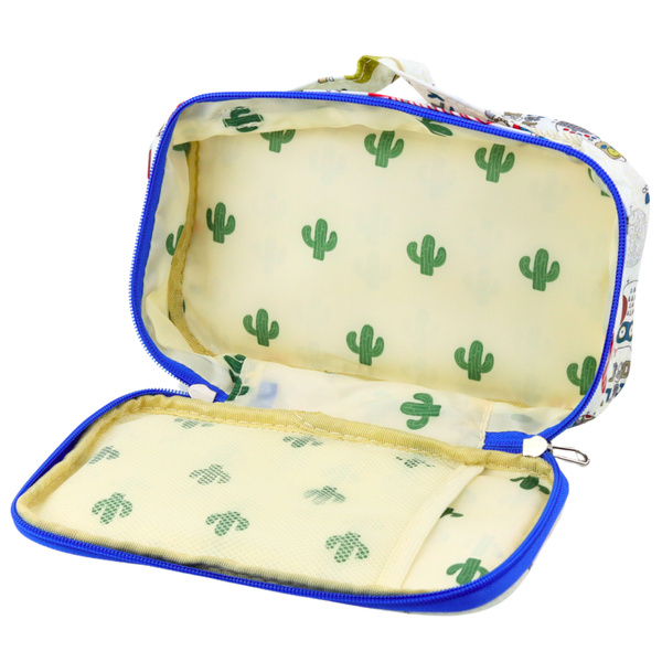 School Pencil Case Organizer Roomy Additional Pocket Owls White 21.5cm