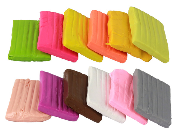 Modelliermasse, 12 Farben, Pastellfarben, lebendige Farben, Mischset
