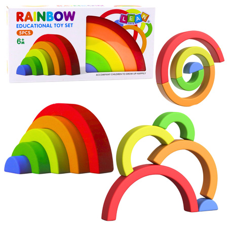 Regenbogen-Puzzle für Kleinkinder. Bunte Gummiblöcke, 5-tlg.