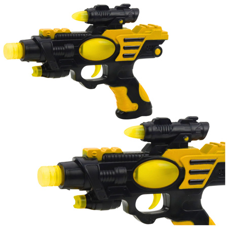 Space Gun Weapon Black and Yellow Lights Sounds