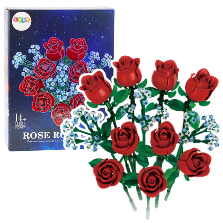 Bausteine ​​Blumenstrauß Rote Rosen 649 Stk.