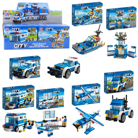 Construction Blocks Police Helicopter Vehicles Buildings 98-118 pcs Mix