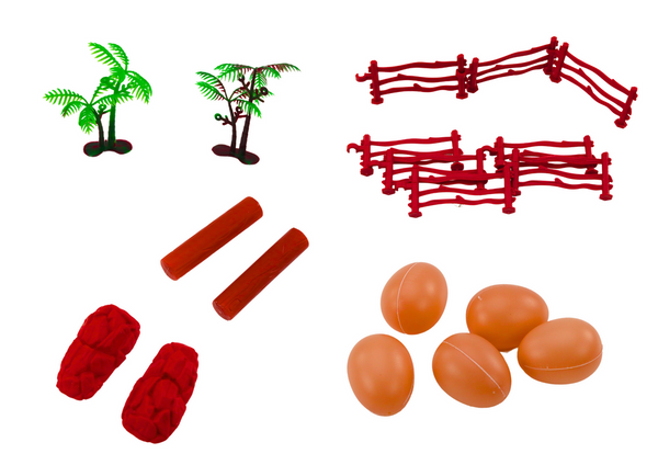 Set Dinosaurierfiguren Großer grüner Dinosaurier 45-tlg