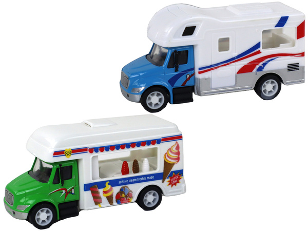 Camper Truck Ambulance Ice Cream Parlor mit Friktionsantrieb 1:87 A