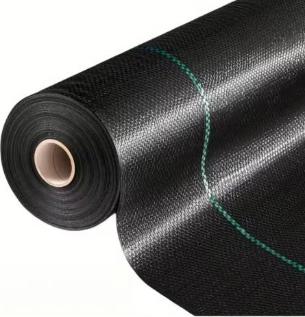 Schwarzes Agrotextil 1,1 x 50 m UV 135 g Anti-Unkraut-Agrotextil + Anker