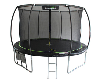 Trampolina LEAN Sport Max 14ft Czarno-Zielona