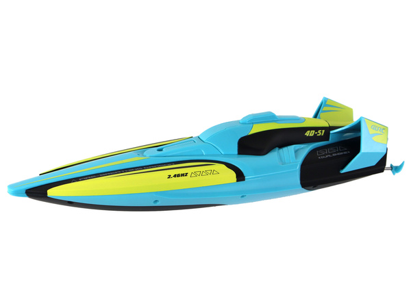 RC Water Boat 2.4G Yellow-Turquoise Waterproof Remote Control