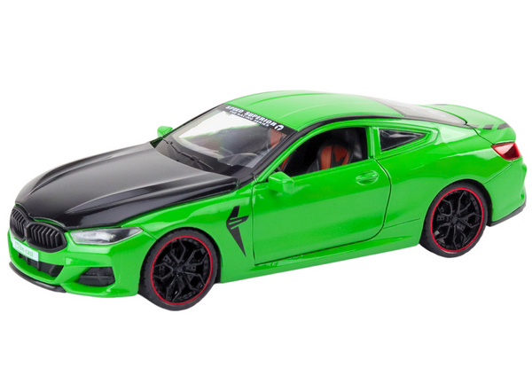 Sports Car Metal Friction Drive Openable Elements 1:24 Green