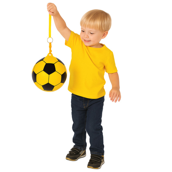 Rubber Soccer Ball Spring Holder Yellow 22cm