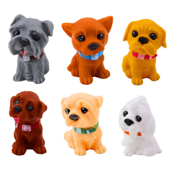 Figurenset Süße Hundewelpen Gummi 8cm 6St