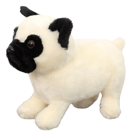 Plush Toy Cuddly Toy Pug Dog White 19cm