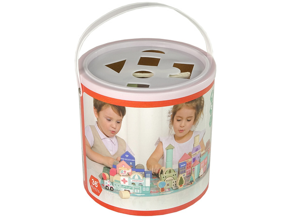 Set aus Holzklötzen Buchstaben-Puzzle 115 Teile