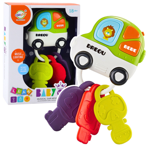Interactive Toy Car Teether Keys For Toddler Lights Sounds