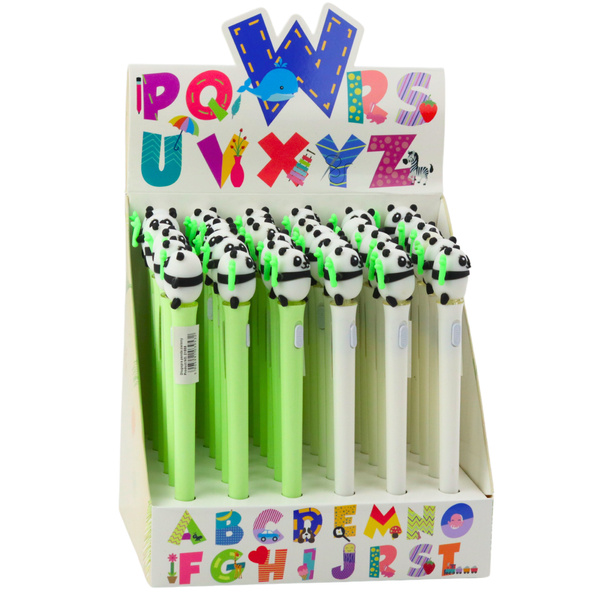 Panda Ballpoint Pen Glowing Blue Ink Green White