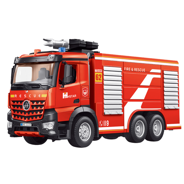 Remote Control Fire Truck Extendable Ladder Water Spraying 2.4G 9CH
