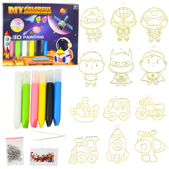 3D DIY Space Painting Set 6 Paints Pendants 12 pcs.