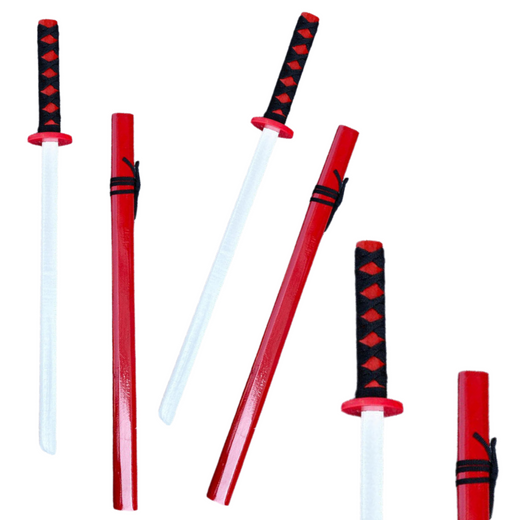 Holz-Katana-Schwertspiel-Trainingsrequisite, Rot, 70 cm