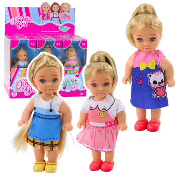 Mini Laleczka Kaibibi Kolorowa Sukienka Długie Włosy 12 cm Mix