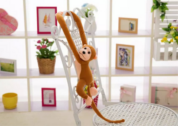 Plush Monkey Mascot with Sound, Dark Brown 60 cm
