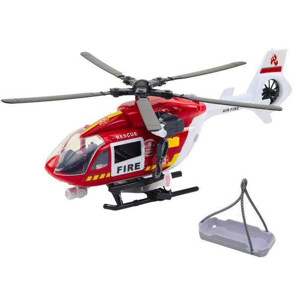 Feuerwehr-Hubschrauber-Hakentrage, Lichter, Geräusche, 1:14
