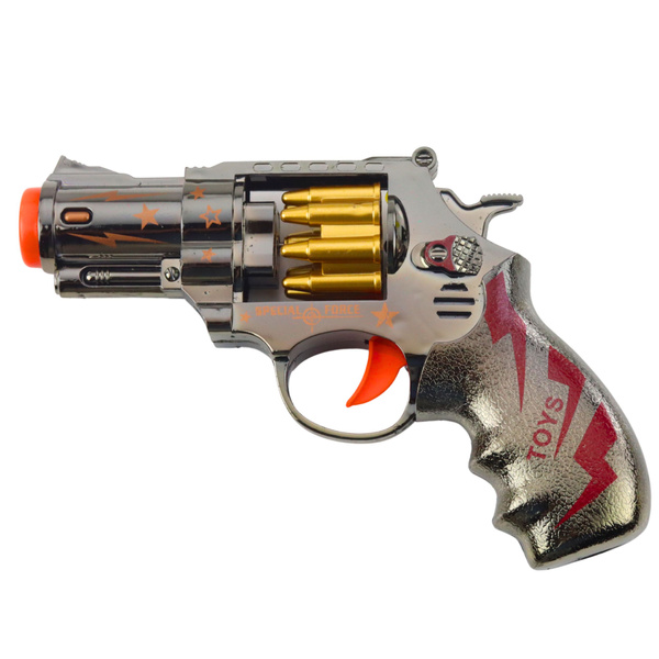 Spielzeugpistole, Revolver, Rotationsmagazin, Lichter, Geräusche