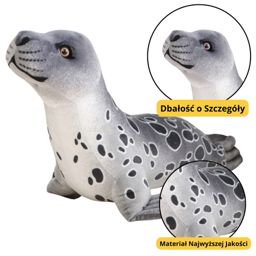 Plush Mascot Cuddly Toy Seal Gray 37cm