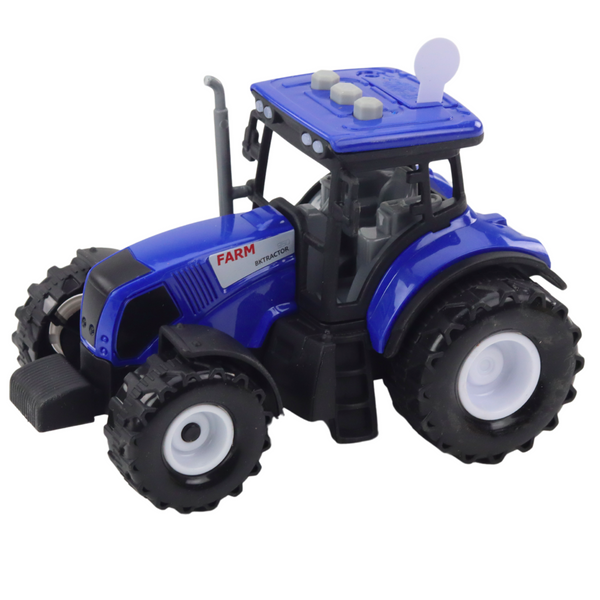 Traktor Farmerski Rolniczy Światła Dźwięki Niebieski 1:36
