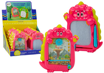 Zeichenbrett-Taschenspiel 2in1 Rosa Dinosaurier