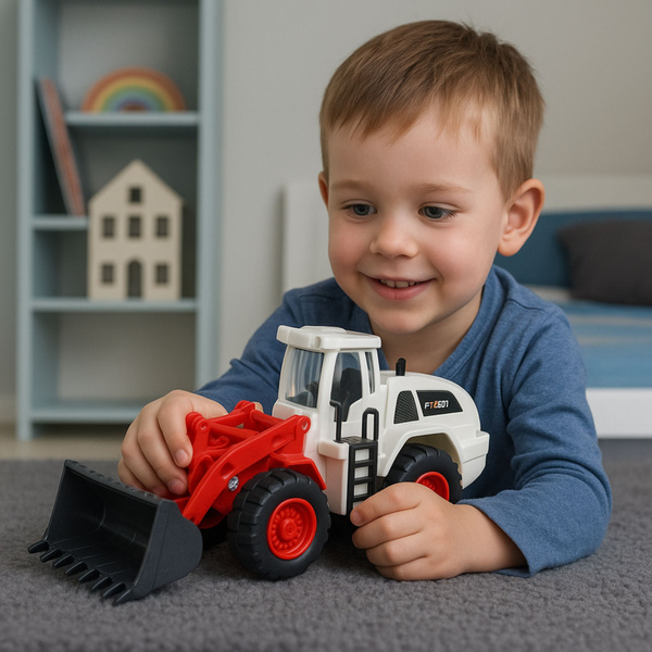 Construction Vehicle Excavator Bulldozer Movable Metal Bucket Lights Sounds