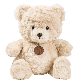 Plush Mascot Cuddly Toy Teddy Bear with Medallion Beige 25cm