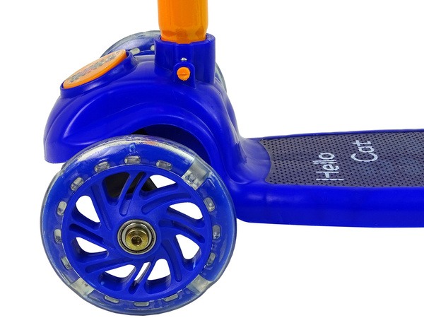 Dreirad Balance Scooter Leuchtende Räder Marineblau Katze